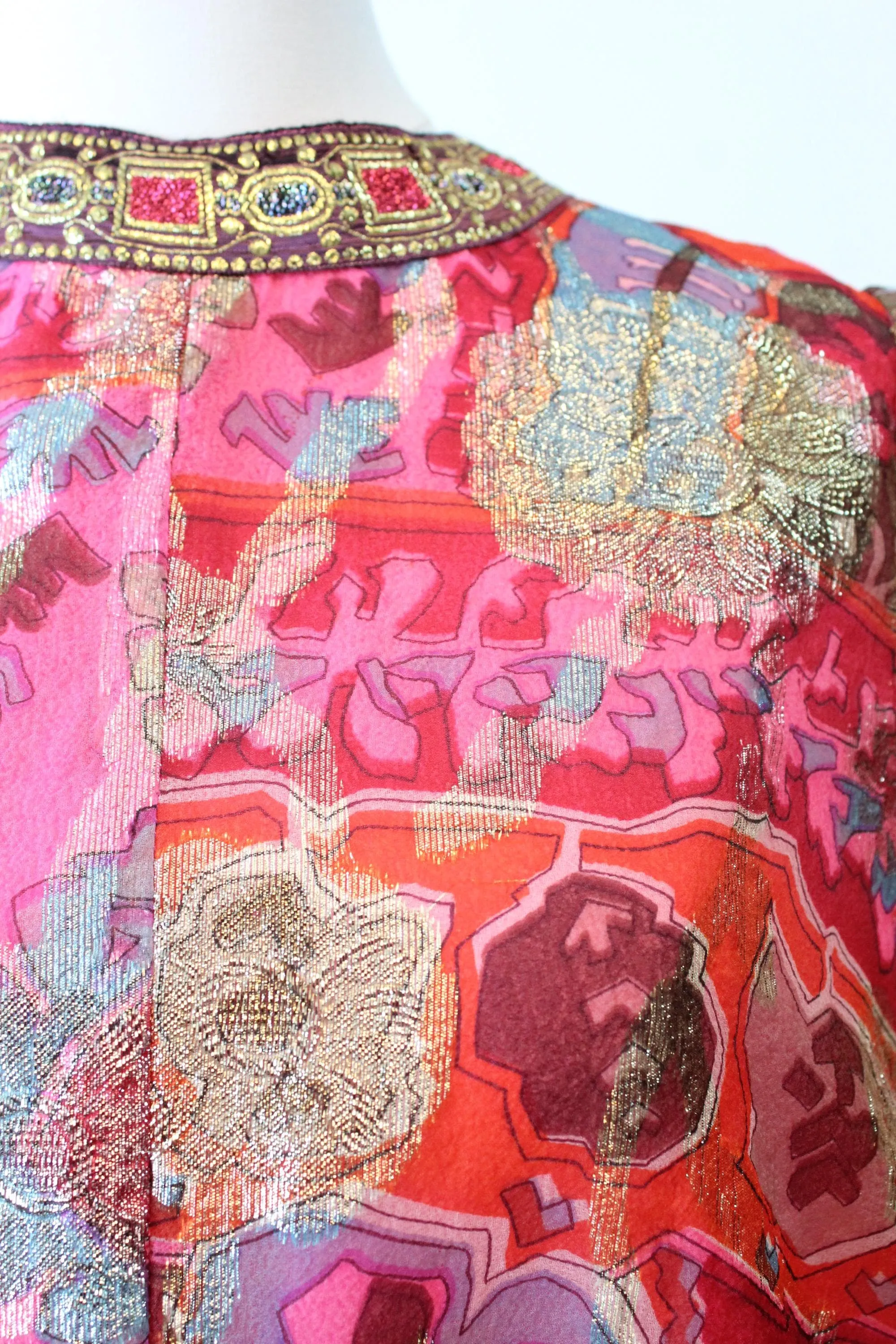 1960s B. COHEN LUREX metallic gown caftan dress medium | new fall winter