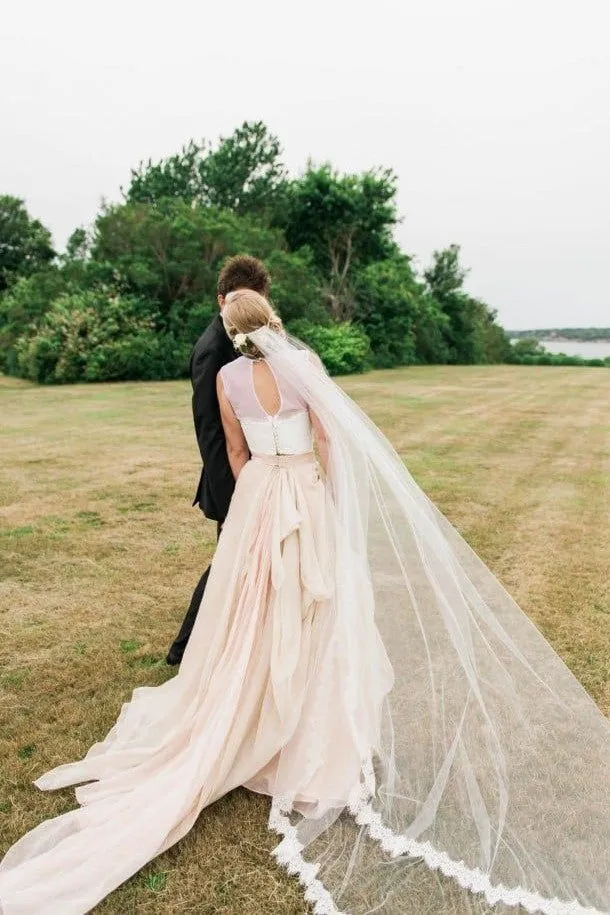 2020 Destination Bridal Dress with Ruffles Chiffon Skirt