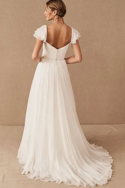2021 Chiffon Beach Wedding Dress for Summer vestido de noiva de praia