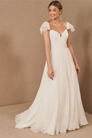 2021 Chiffon Beach Wedding Dress for Summer vestido de noiva de praia