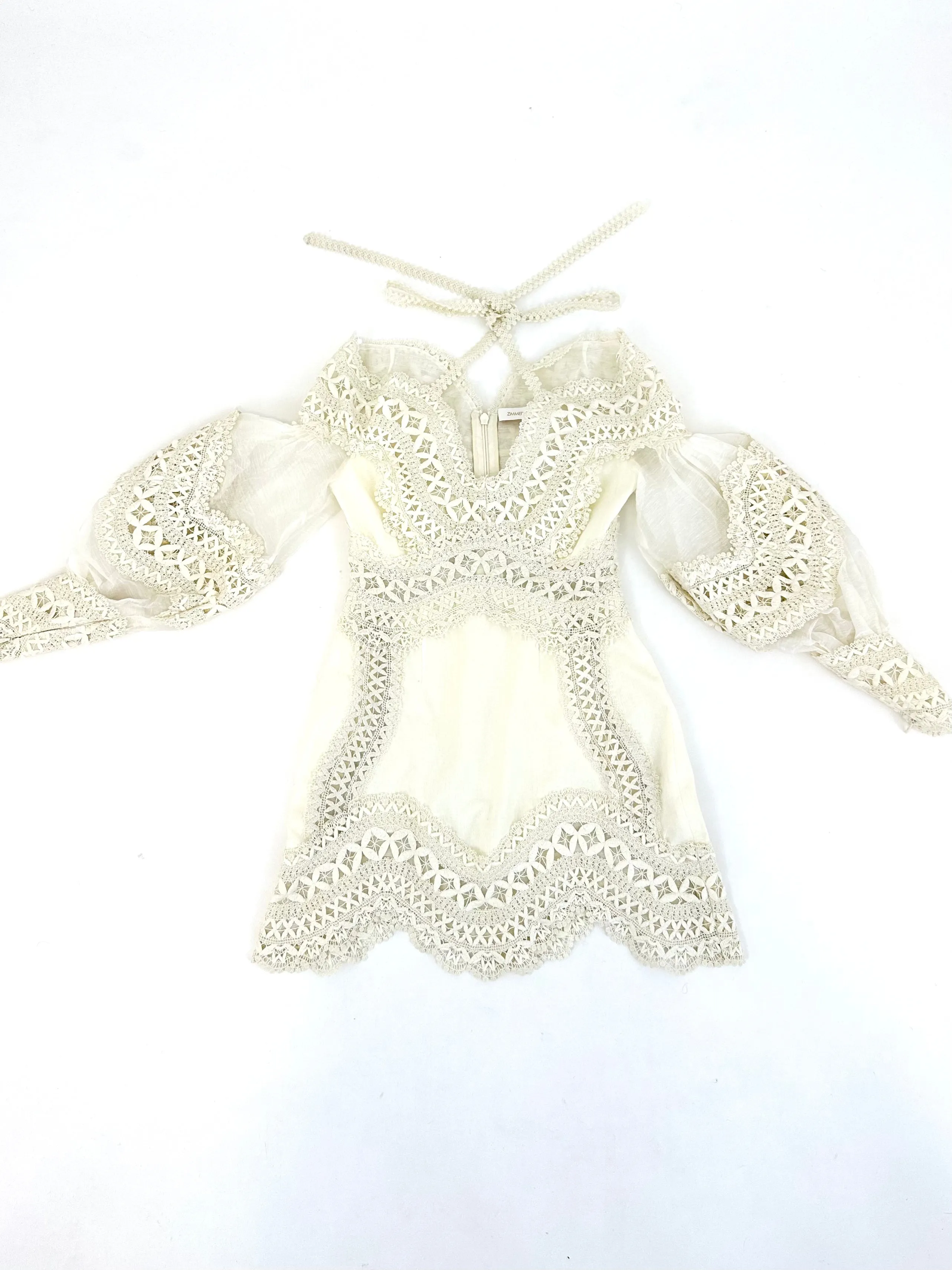 2022 Zimmermann Postcard Macramé-Lace Dress