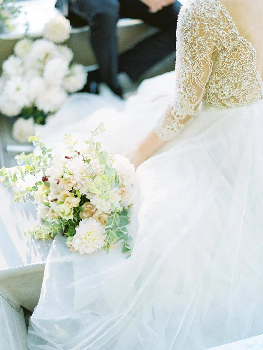 3/4 Sleeve Sexy Deep V Neck Rustic Wedding Dress Chic Lace See Though Back Wedding Dress Bridal Gown PIN0714