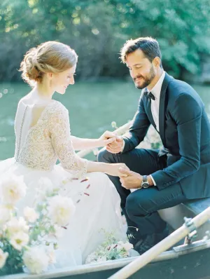 3/4 Sleeve Sexy Deep V Neck Rustic Wedding Dress Chic Lace See Though Back Wedding Dress Bridal Gown PIN0714