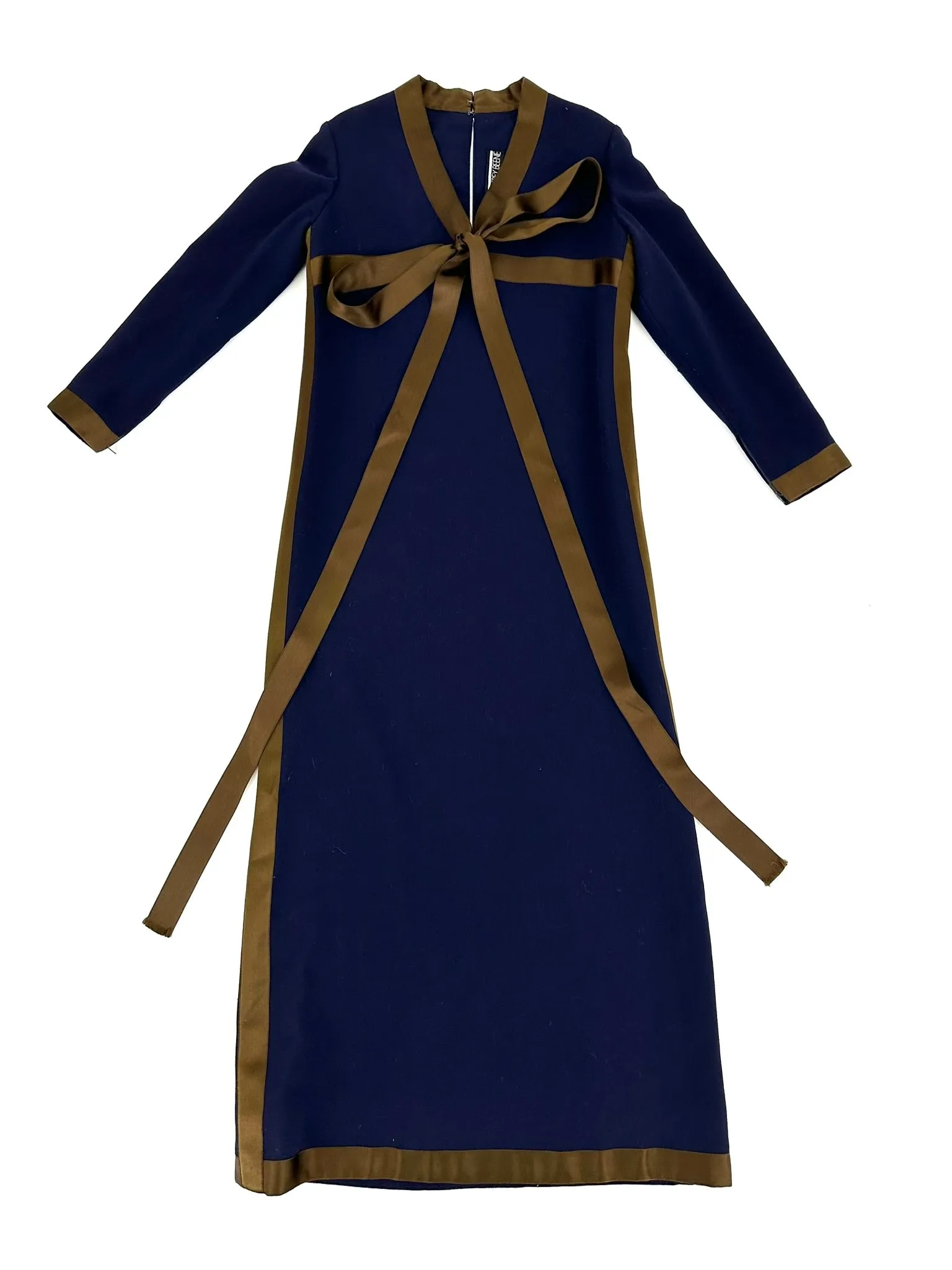 70s Geoffrey Beene Wool Ribbon Dress