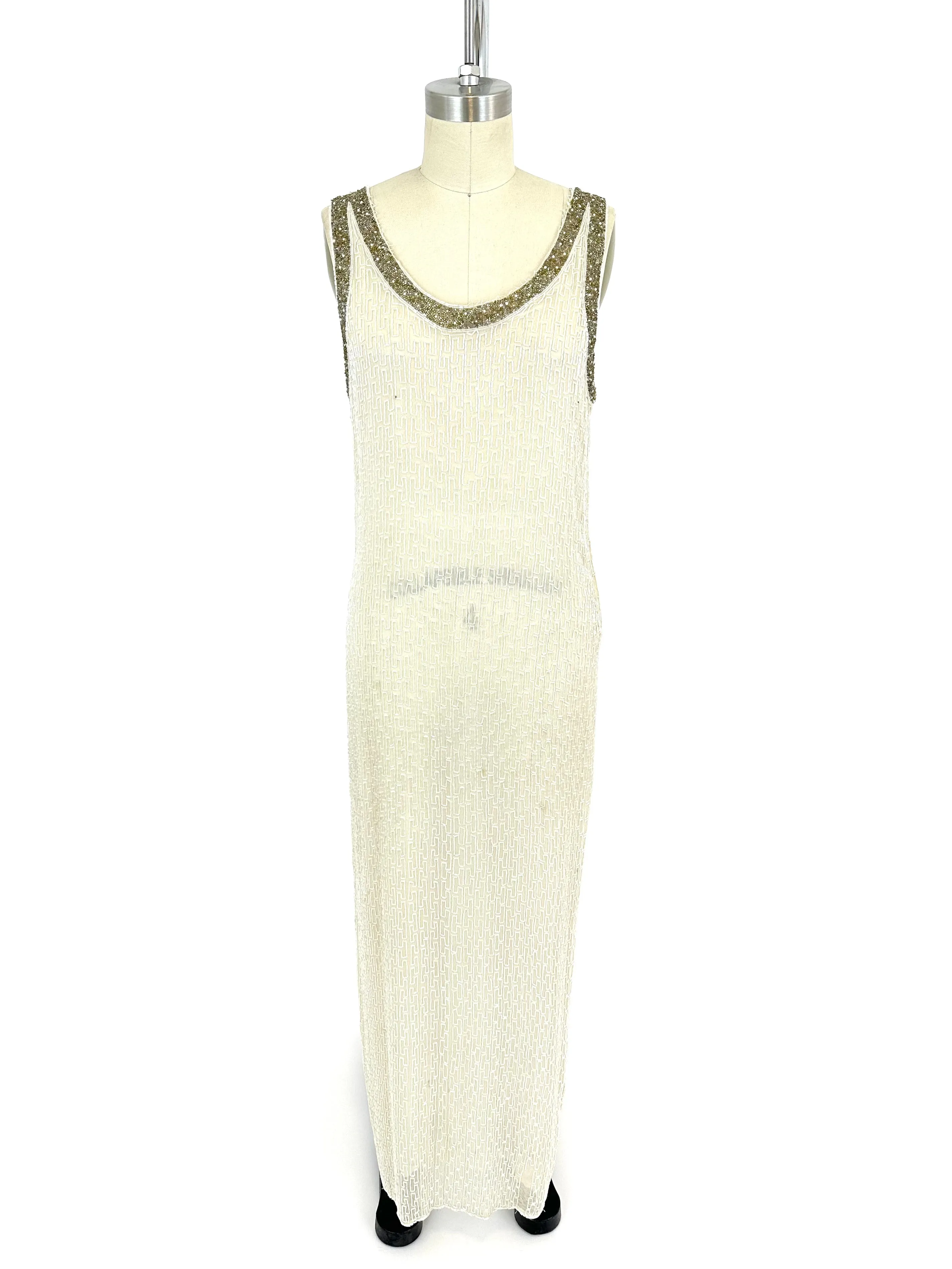 70s Metamorphosis Scarab Beaded Gown