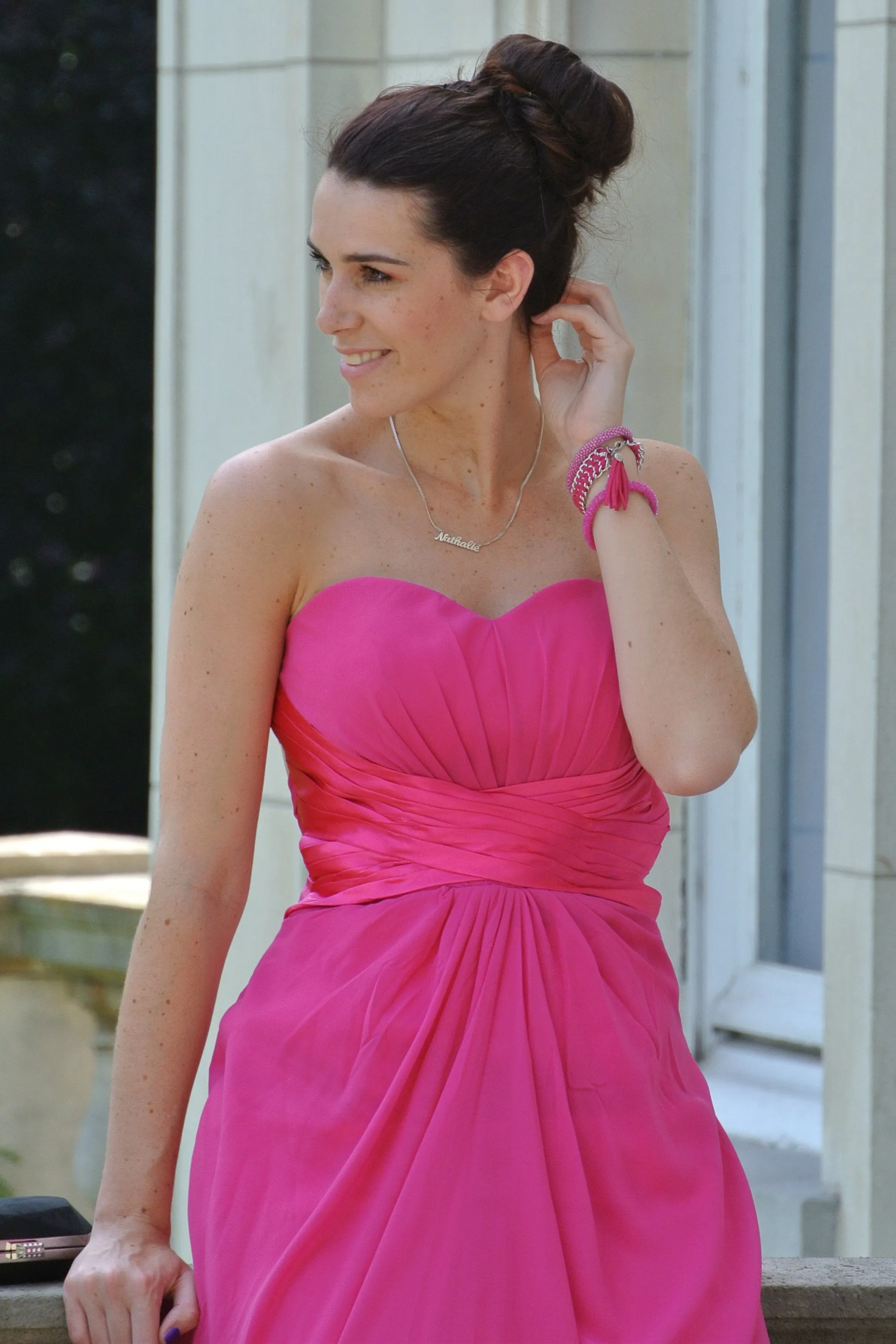 A-line Sweetheart Floor Length Chiffon Front Slit Backless Prom Dress