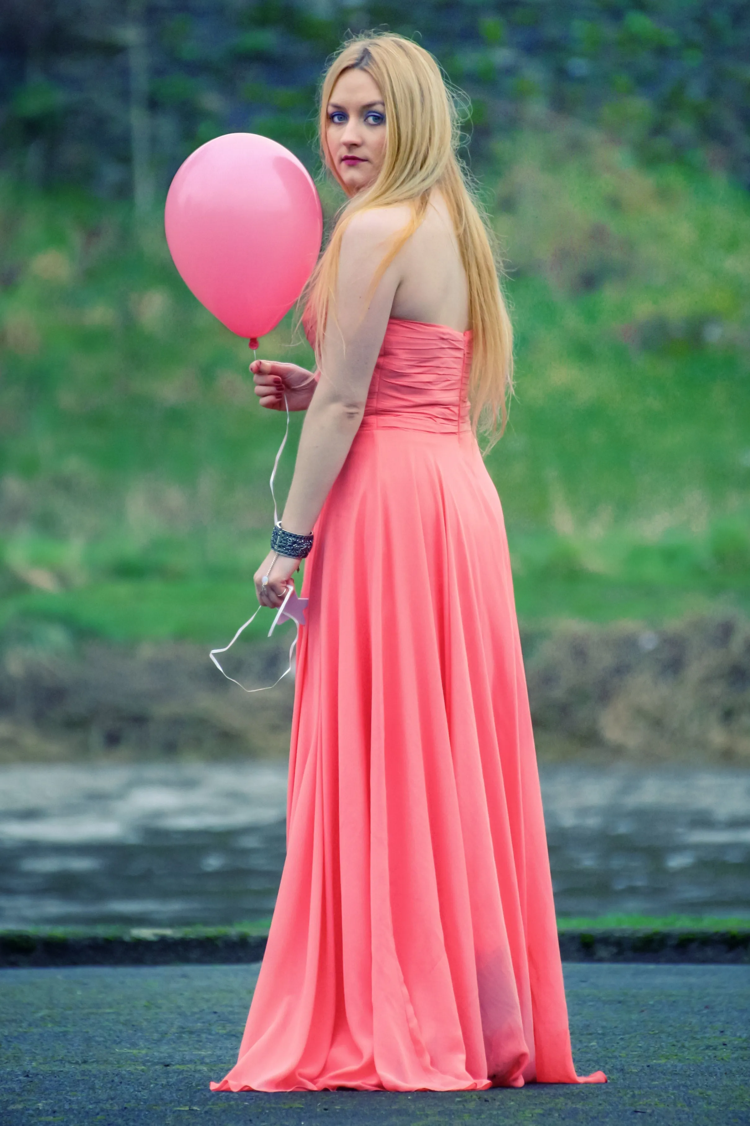 A-line Sweetheart Floor Length Chiffon Rhinestone Prom Dress