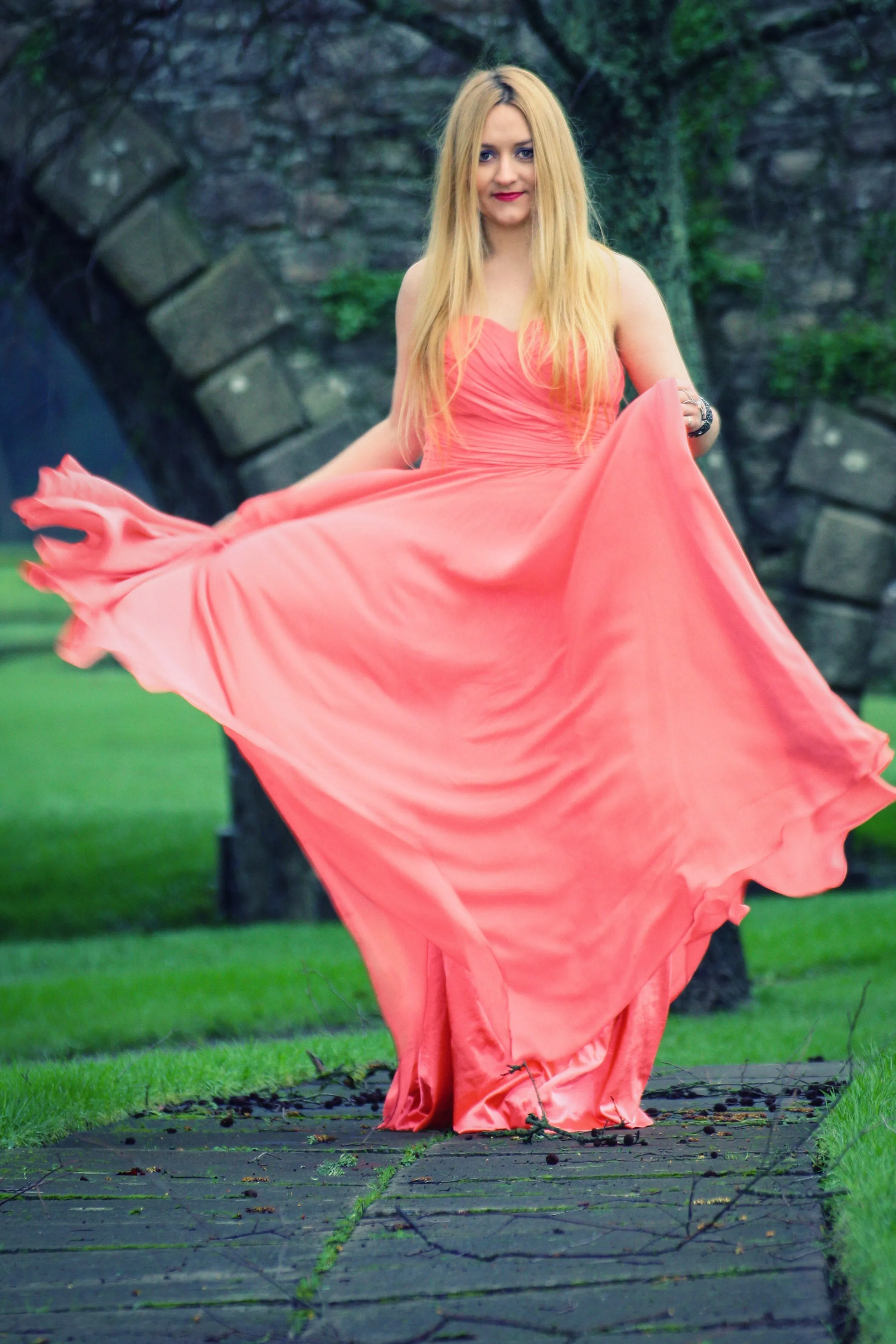 A-line Sweetheart Floor Length Chiffon Rhinestone Prom Dress