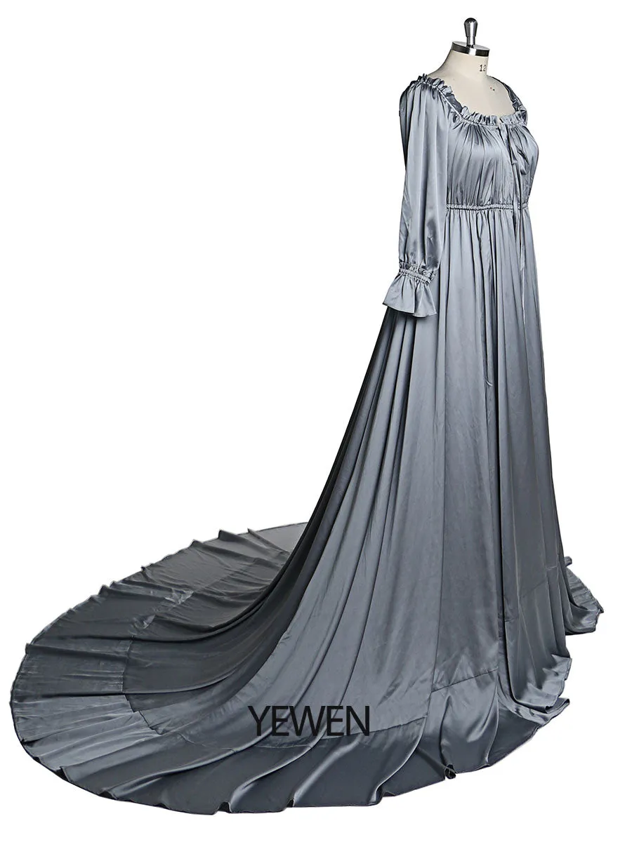 Adjustable Shoulder Full Sleeves Evening Dresses Long Beach Photography Dresses Baby Shower Dress for Pregnant Woman YEWEN YD21801