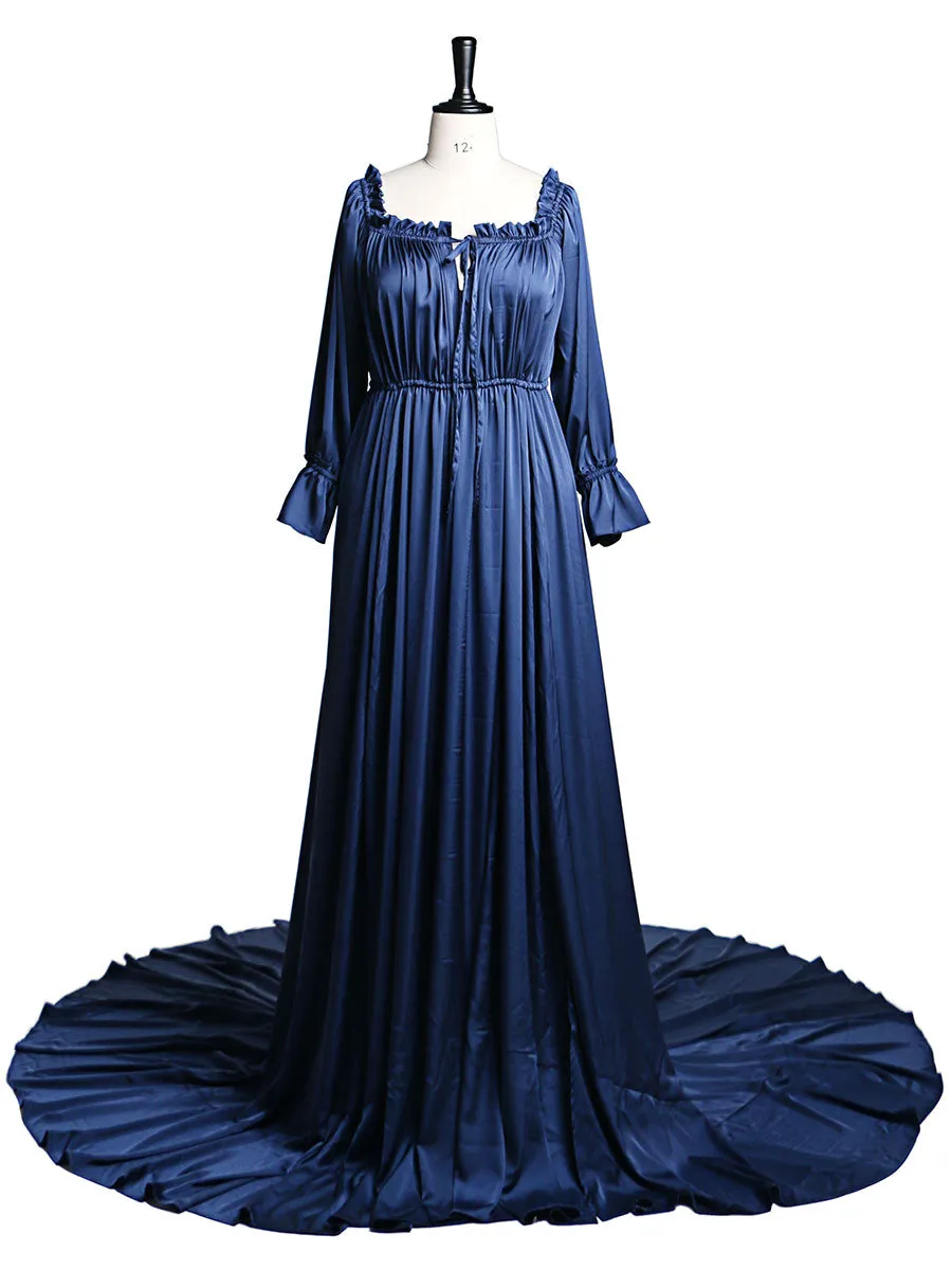 Adjustable Shoulder Full Sleeves Evening Dresses Long Beach Photography Dresses Baby Shower Dress for Pregnant Woman YEWEN YD21801