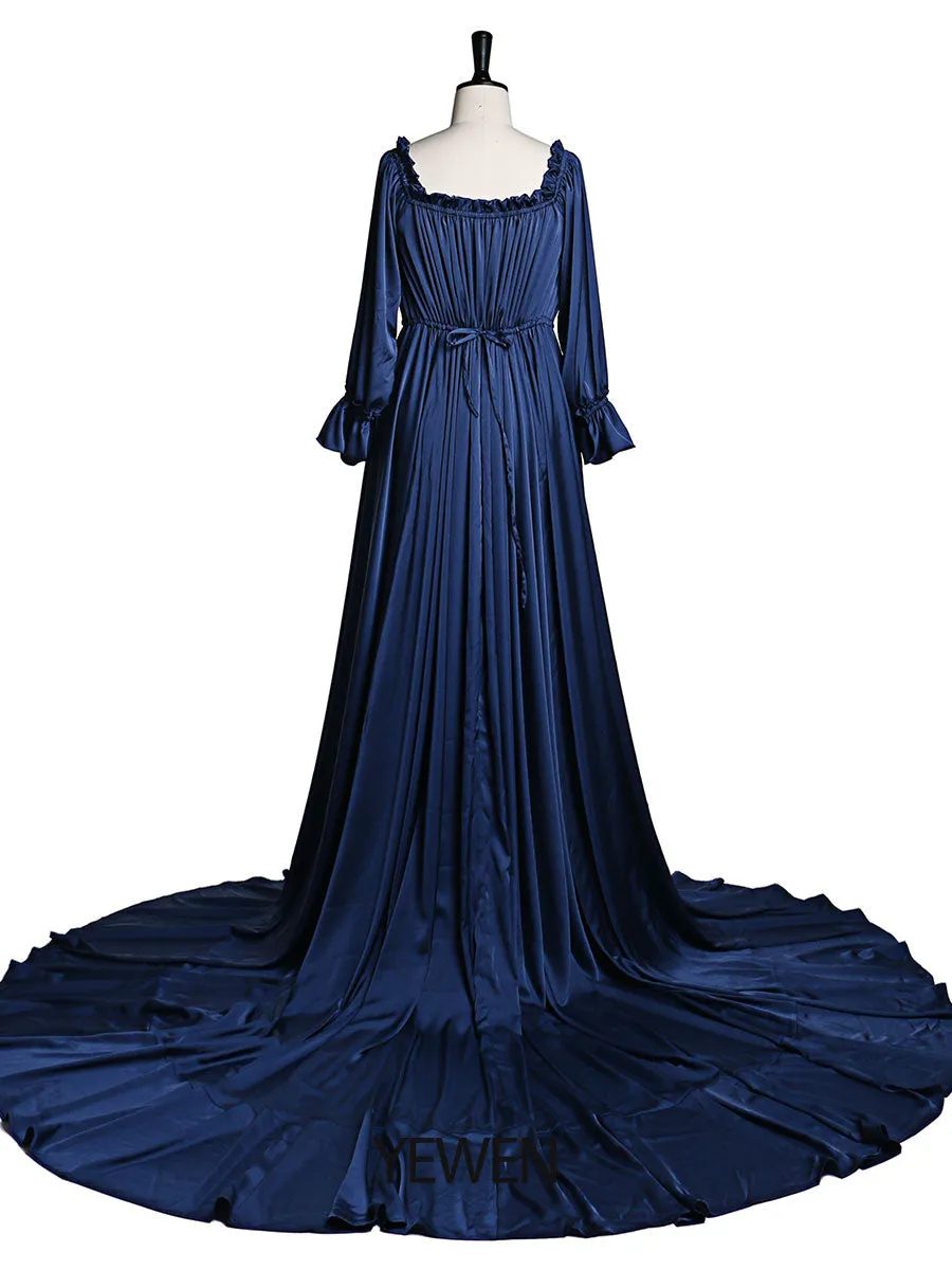 Adjustable Shoulder Full Sleeves Evening Dresses Long Beach Photography Dresses Baby Shower Dress for Pregnant Woman YEWEN YD21801