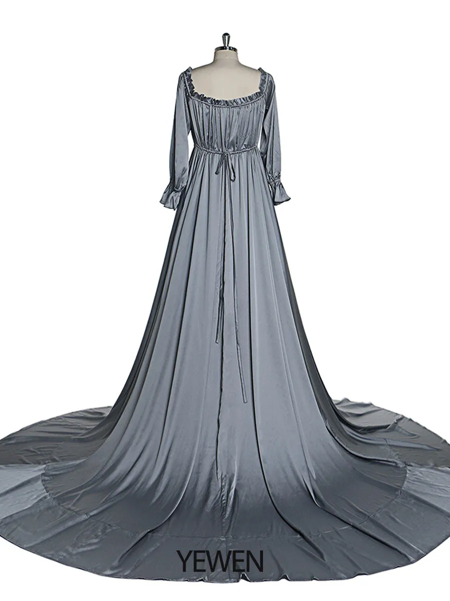 Adjustable Shoulder Full Sleeves Evening Dresses Long Beach Photography Dresses Baby Shower Dress for Pregnant Woman YEWEN YD21801