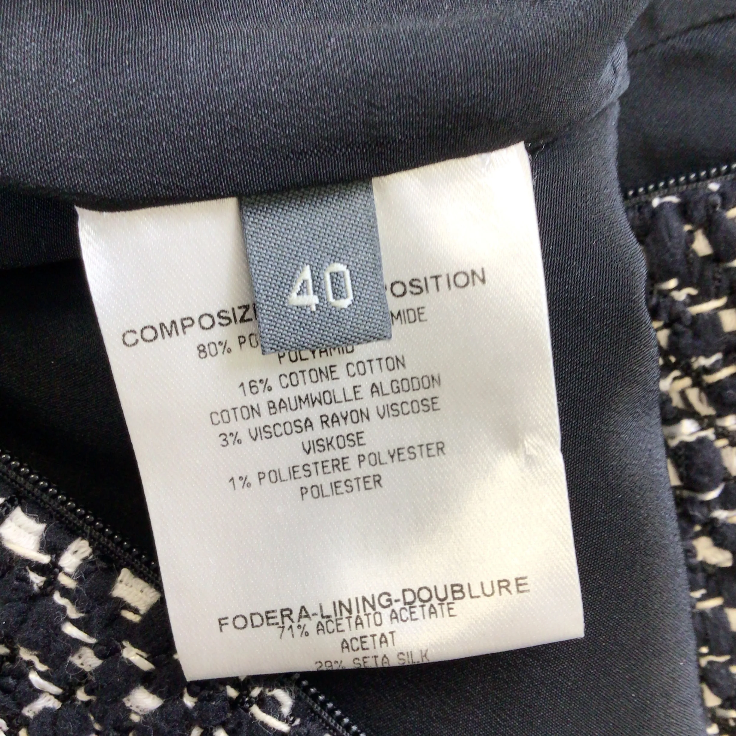 Alexander McQueen Black / White Sleeveless Boucle Tweed Mini Dress