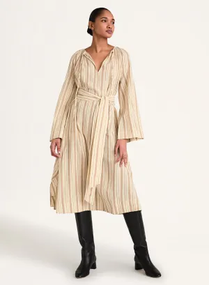 Ami Stripe Dress in Driftwood