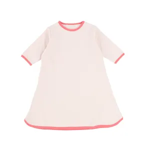 Analogie Cotton Track Dress Three Quarter Sleeve - Pink/Coral