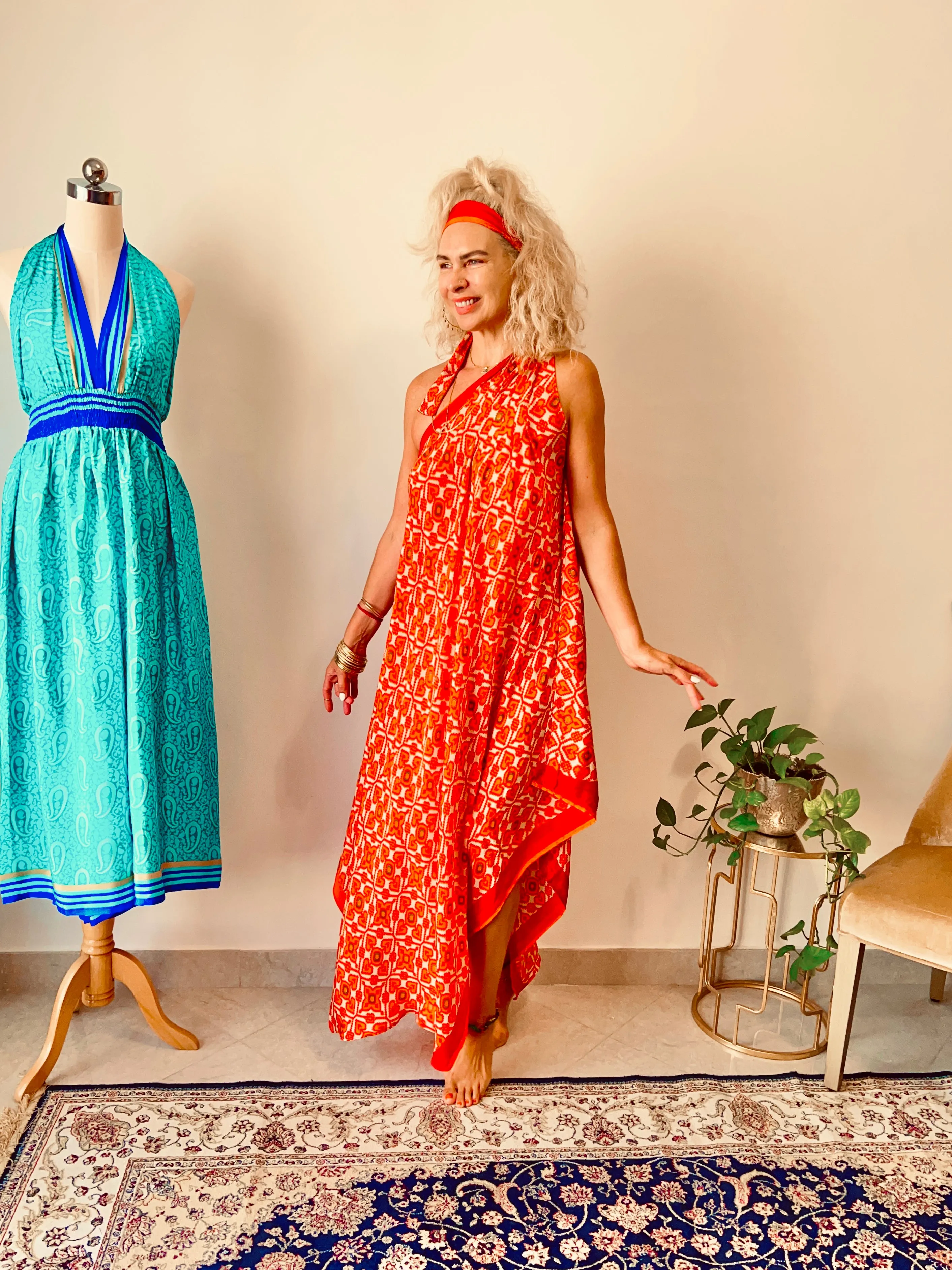 Asymmetric midi dress