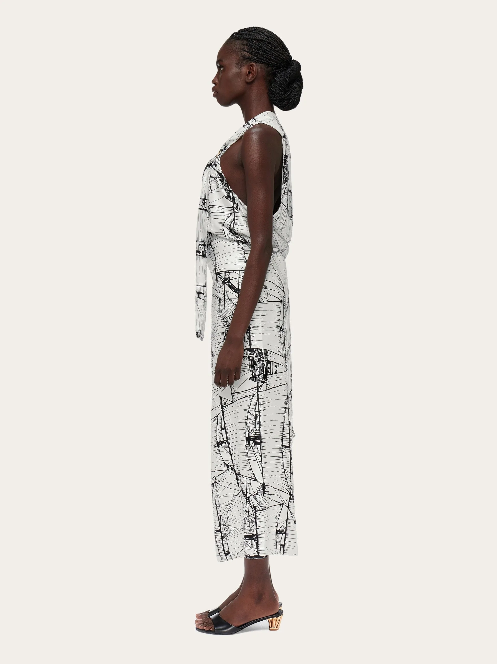 Asymmetric Silk Dress
