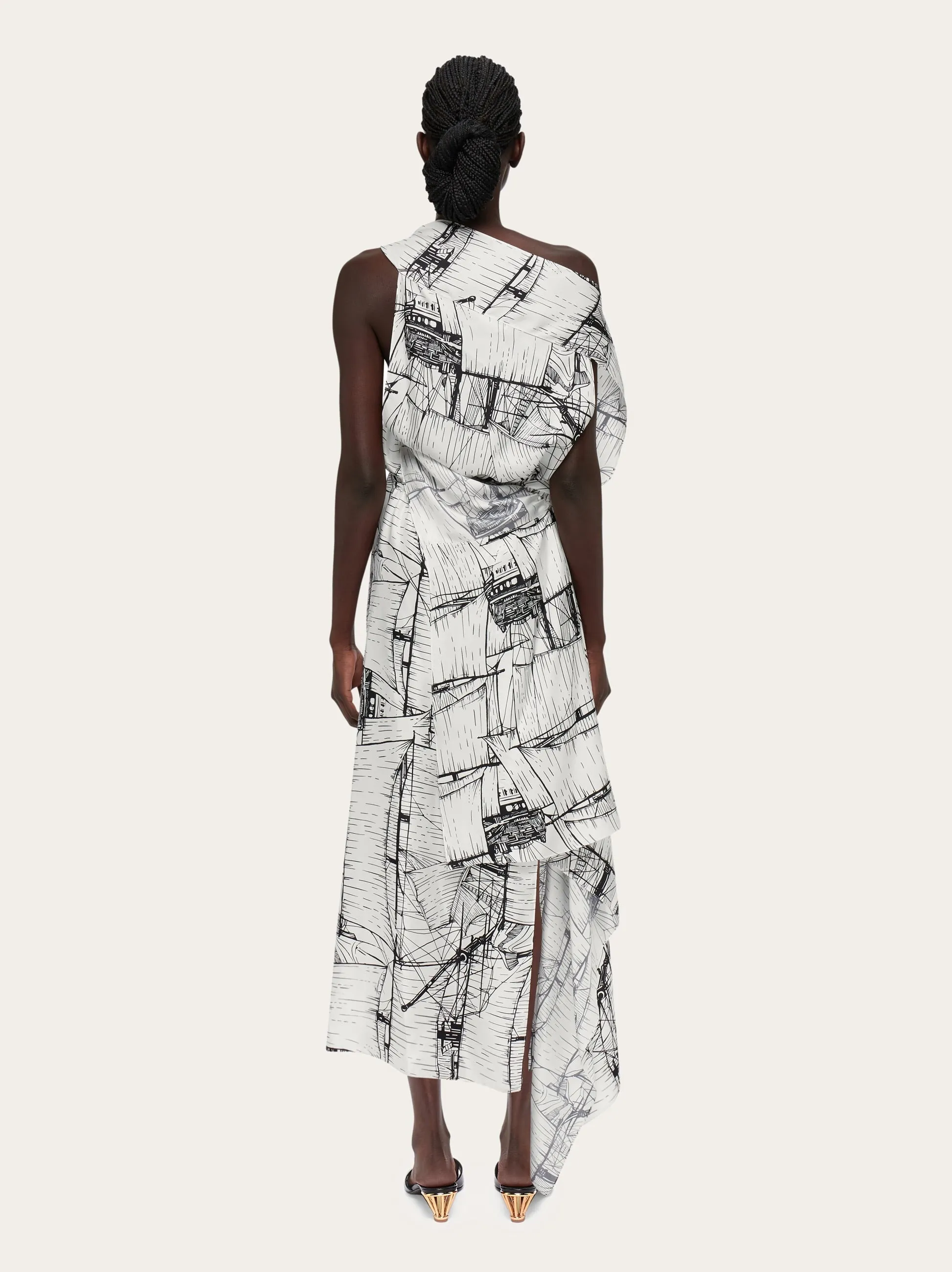 Asymmetric Silk Dress