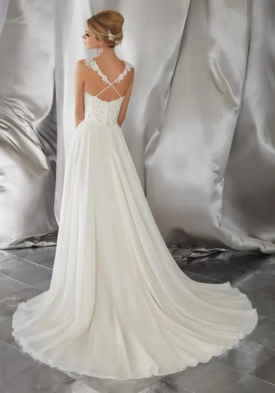 Beach Wedding Dresses 2018 Lace A-line Chiffon Bridal Gowns