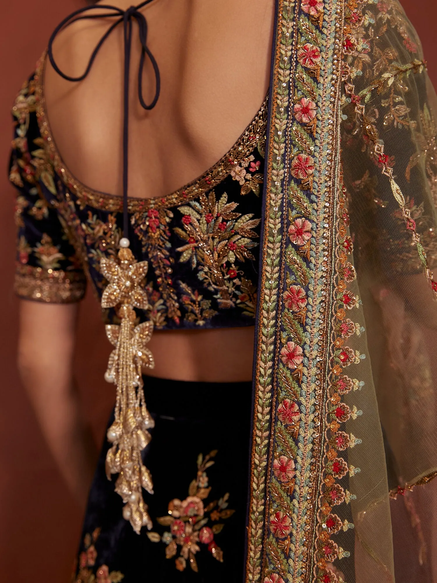 Black Velvet Lehenga Choli Pakistani Wedding Dresses