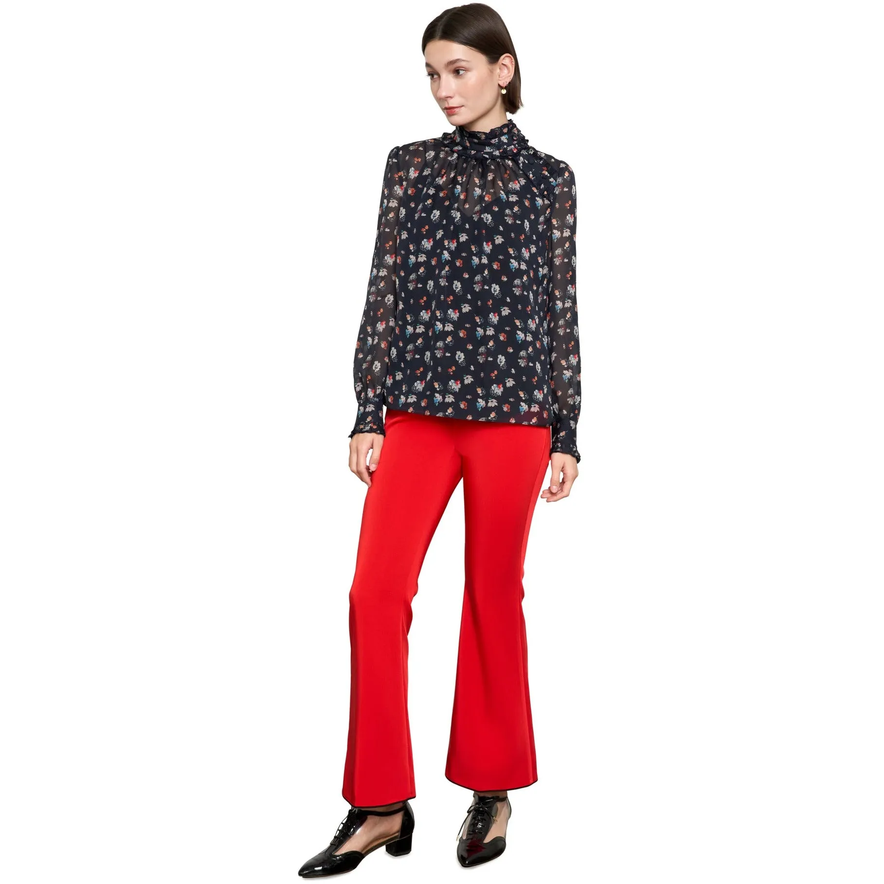 Blue Floral Silk blouse