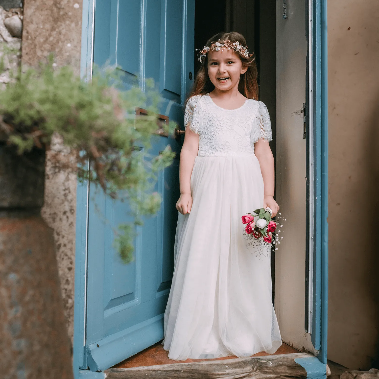 Bohemian Flutter Dress - Ivory Cream