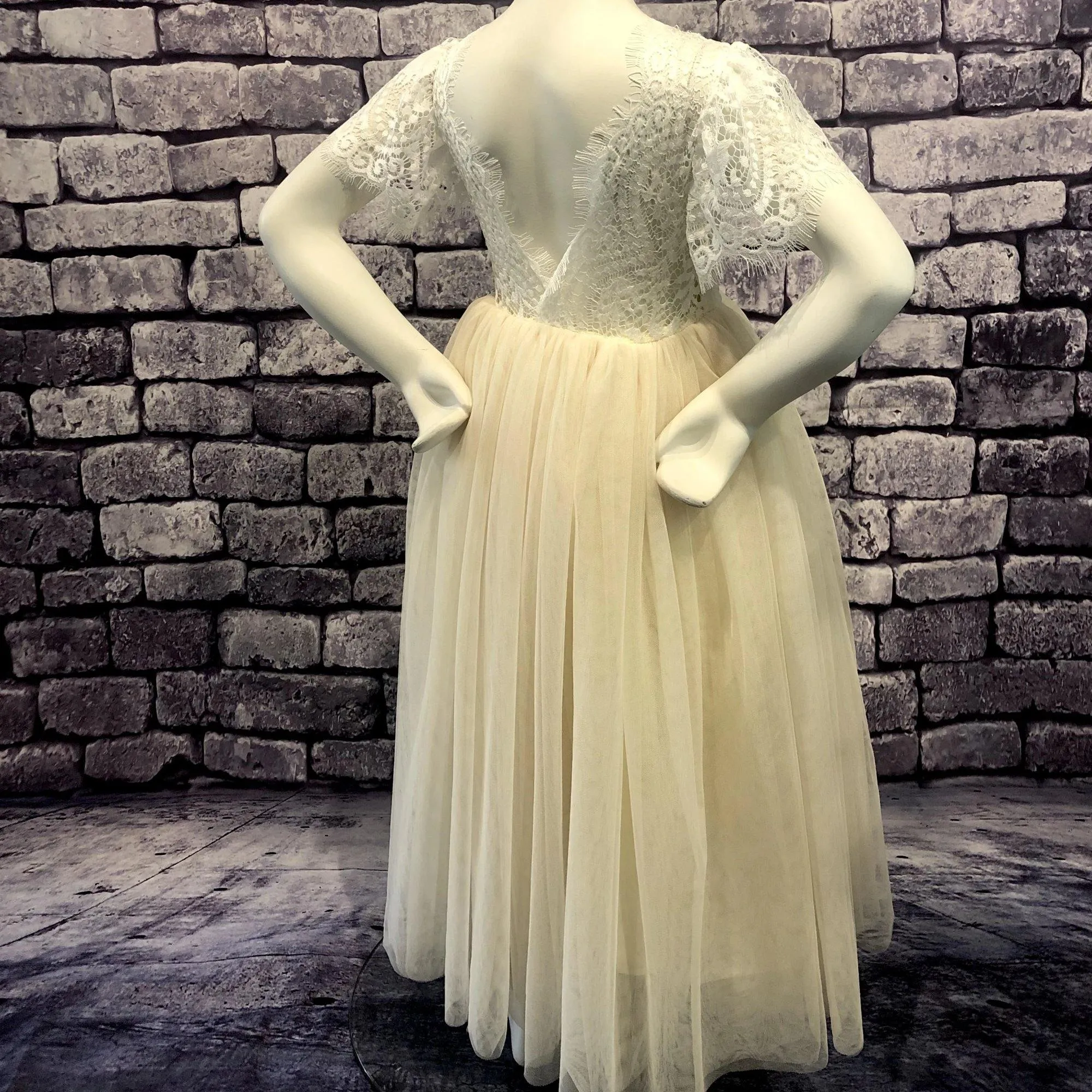 Bohemian Flutter Dress - Ivory Cream