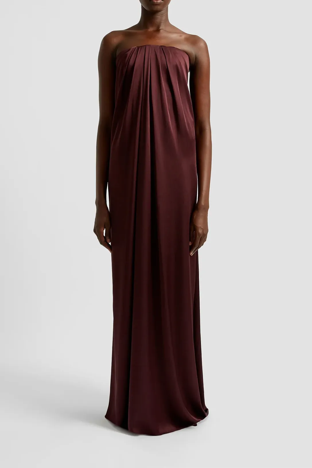 Bustier Draped Gown | Elderberry