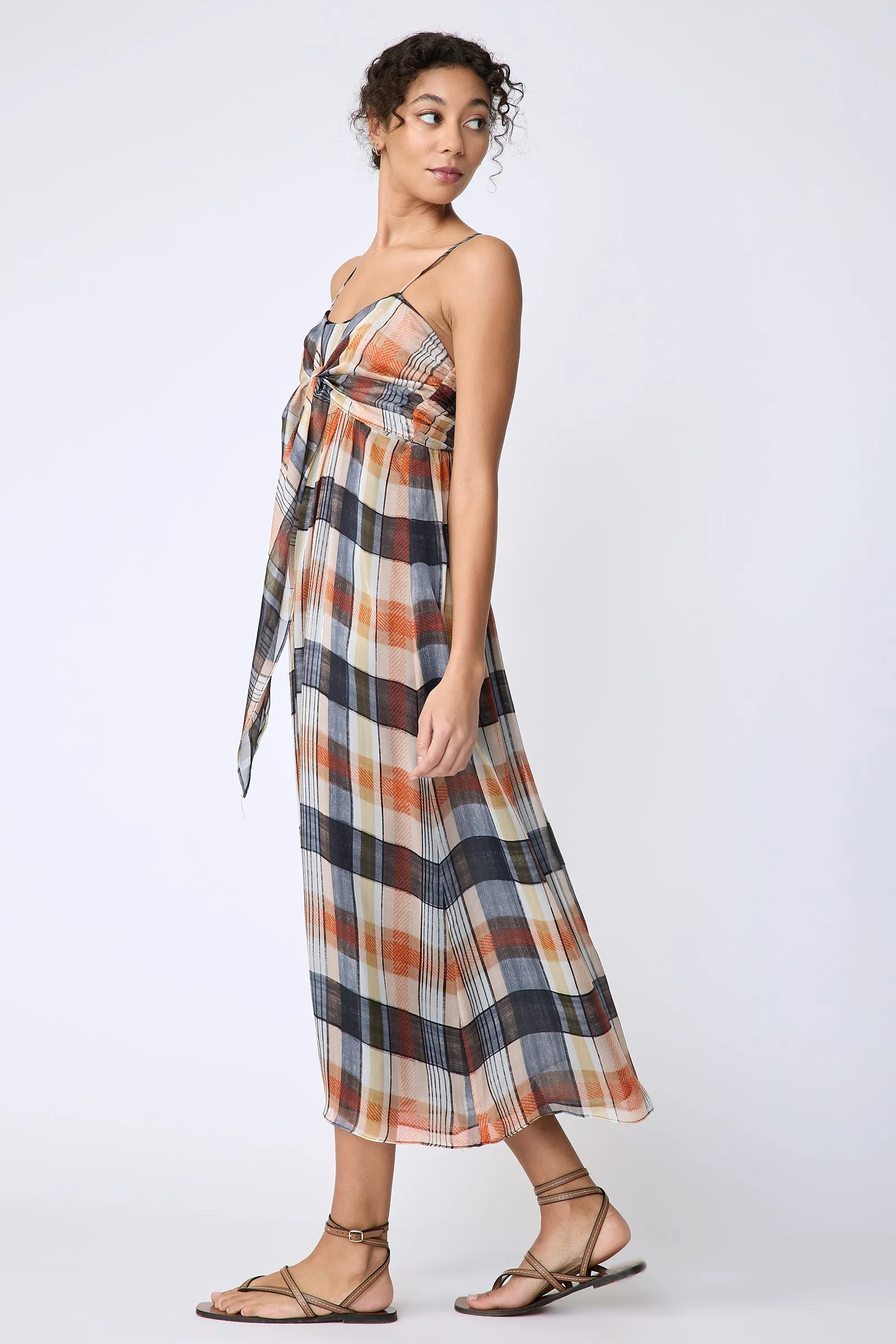 Cassie Tie Dress - Plaid