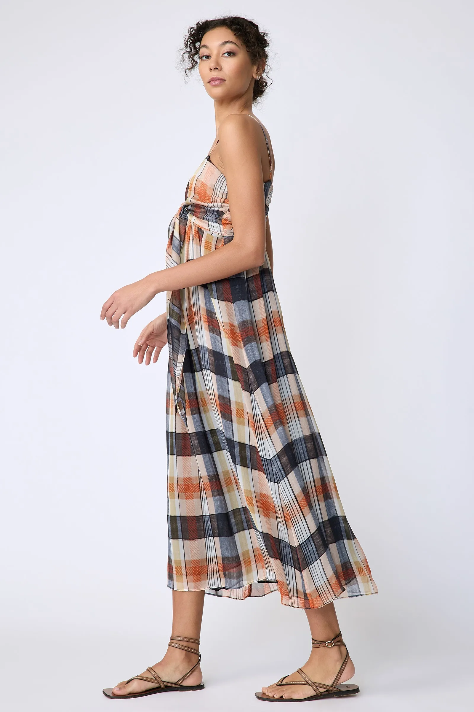 Cassie Tie Dress - Plaid