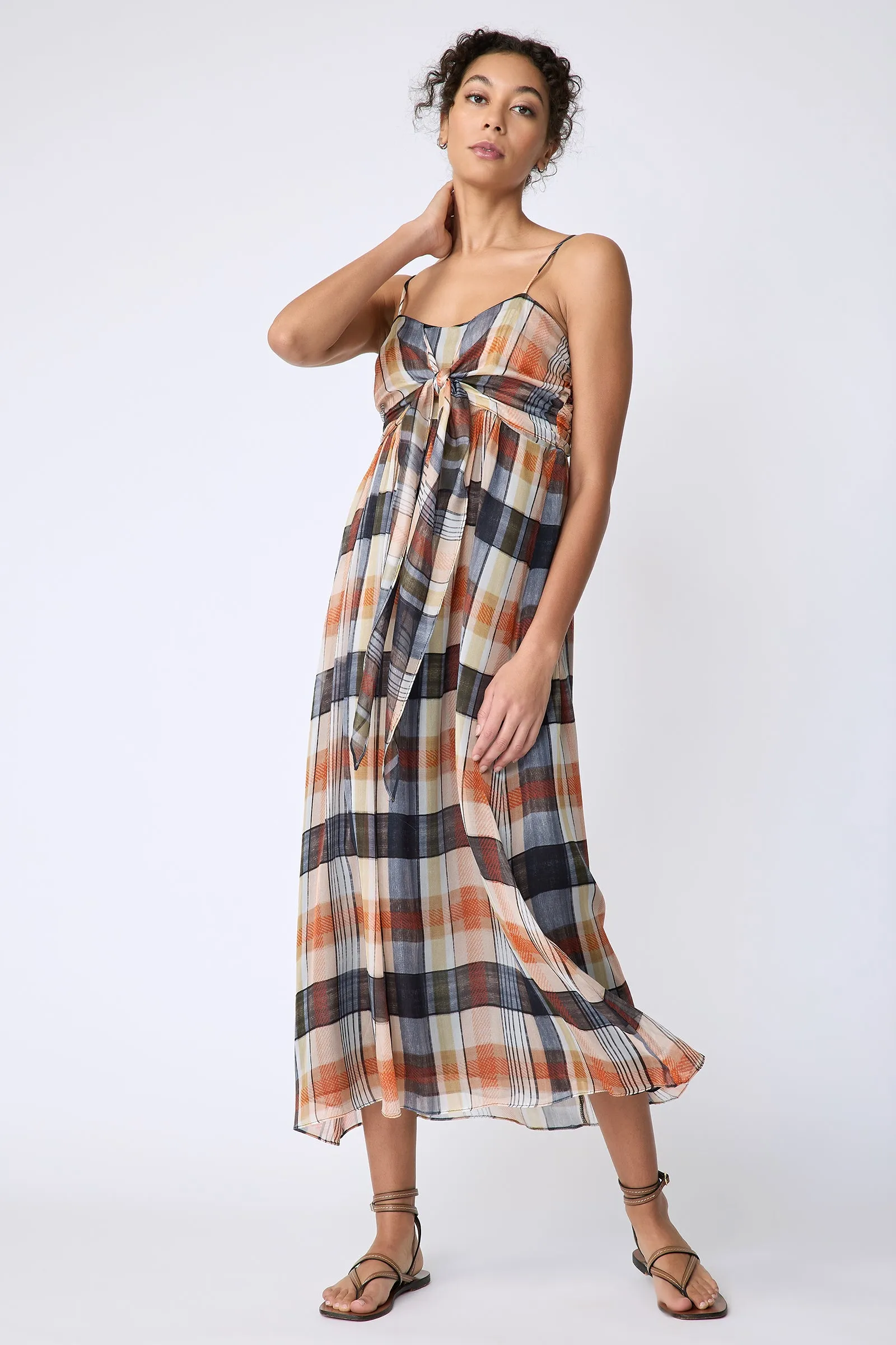 Cassie Tie Dress - Plaid