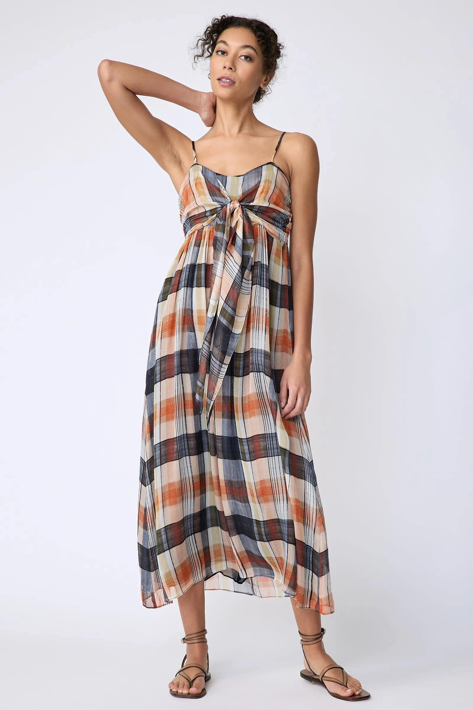 Cassie Tie Dress - Plaid