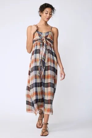 Cassie Tie Dress - Plaid