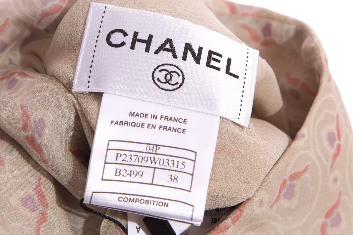 Chanel Spring 2004 Beige Sleeveless Dress SZ 38
