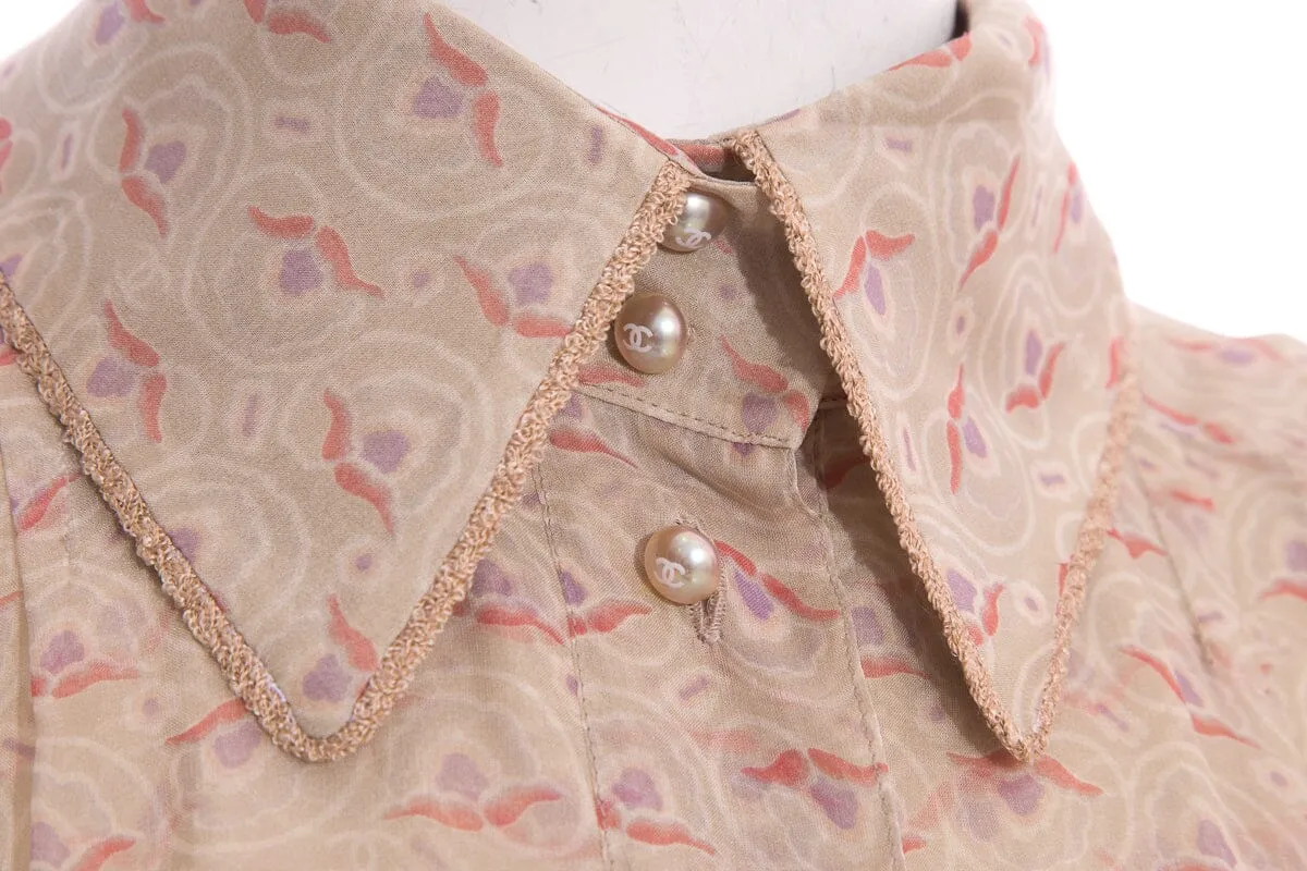 Chanel Spring 2004 Beige Sleeveless Dress SZ 38