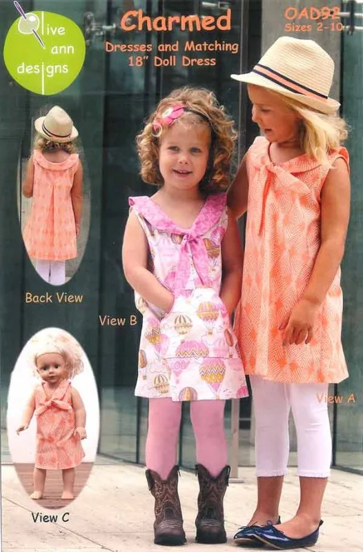 Charmed Dresses and Matching Doll Dresses for Olive Ann Designs