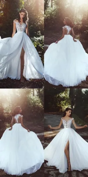 chiffon beach wedding dresses for bride lace appliqué cap sleeve sexy cheap bridal dresses vestido de noiva
