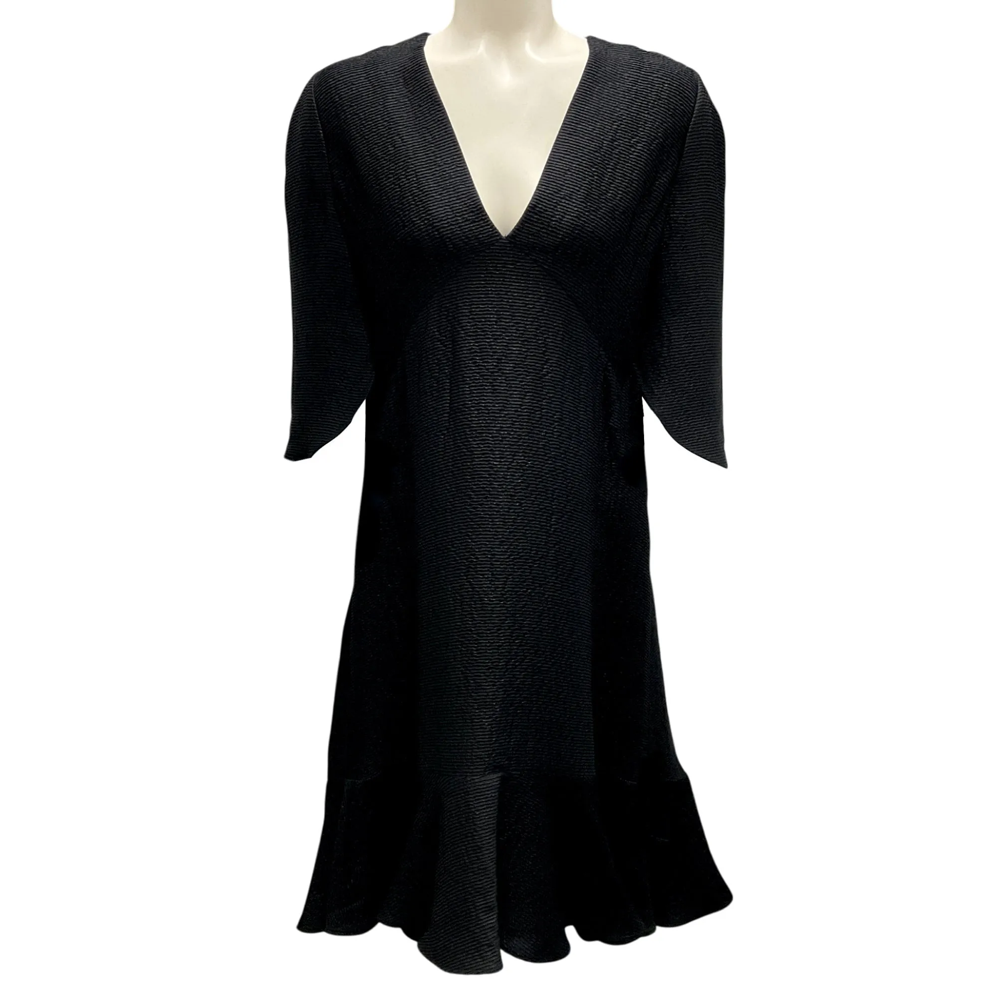 Chloe Black Shimmer Short Sleeved Silk Dress