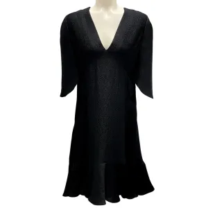 Chloe Black Shimmer Short Sleeved Silk Dress