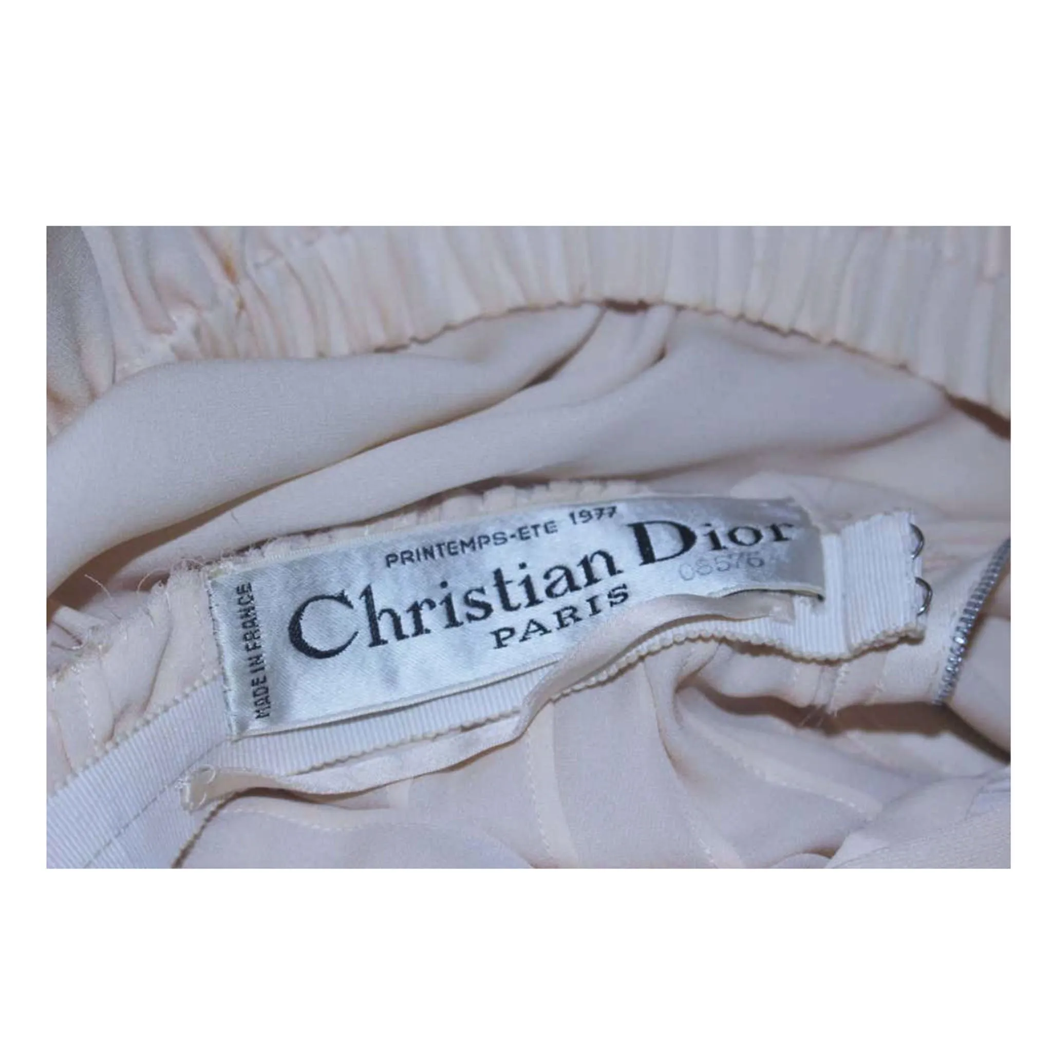 CHRISTIAN DIOR Nude Silk Chiffon Gown
