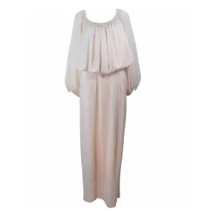 CHRISTIAN DIOR Nude Silk Chiffon Gown
