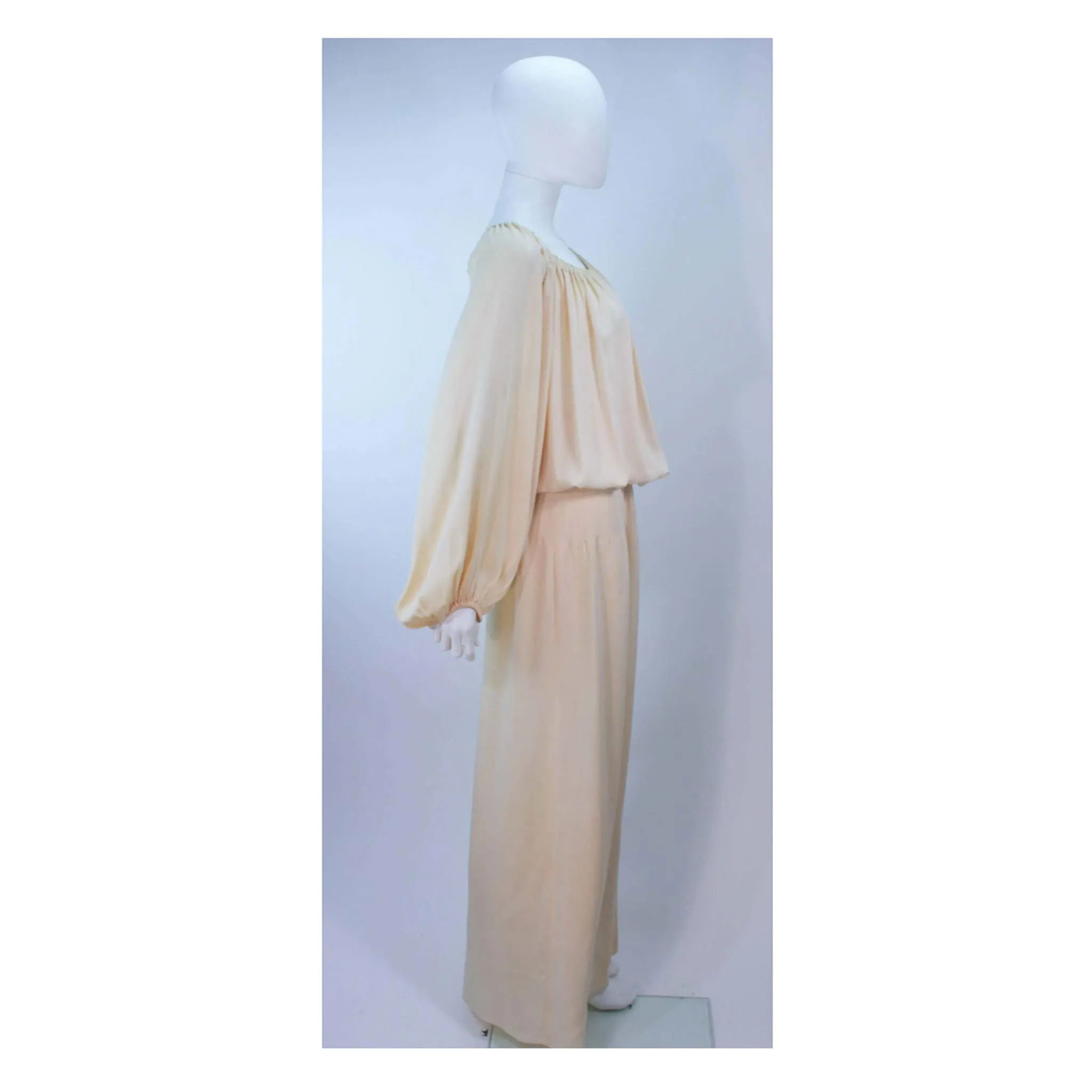 CHRISTIAN DIOR Nude Silk Chiffon Gown