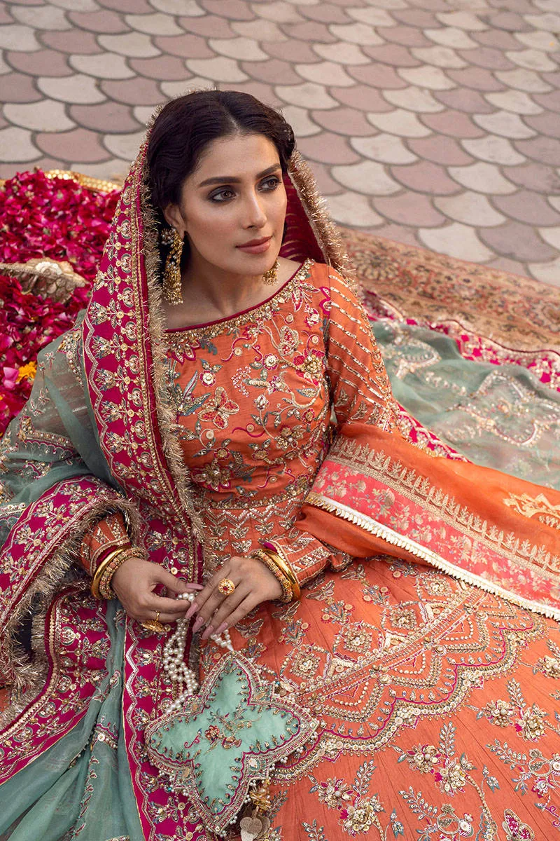 Coral Bridal Pishwas Lehenga Pakistani Wedding Dresses
