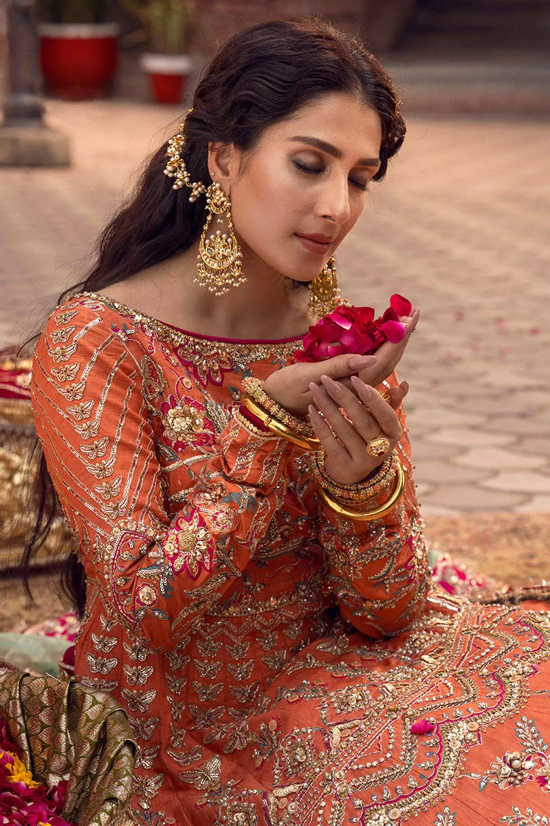 Coral Bridal Pishwas Lehenga Pakistani Wedding Dresses