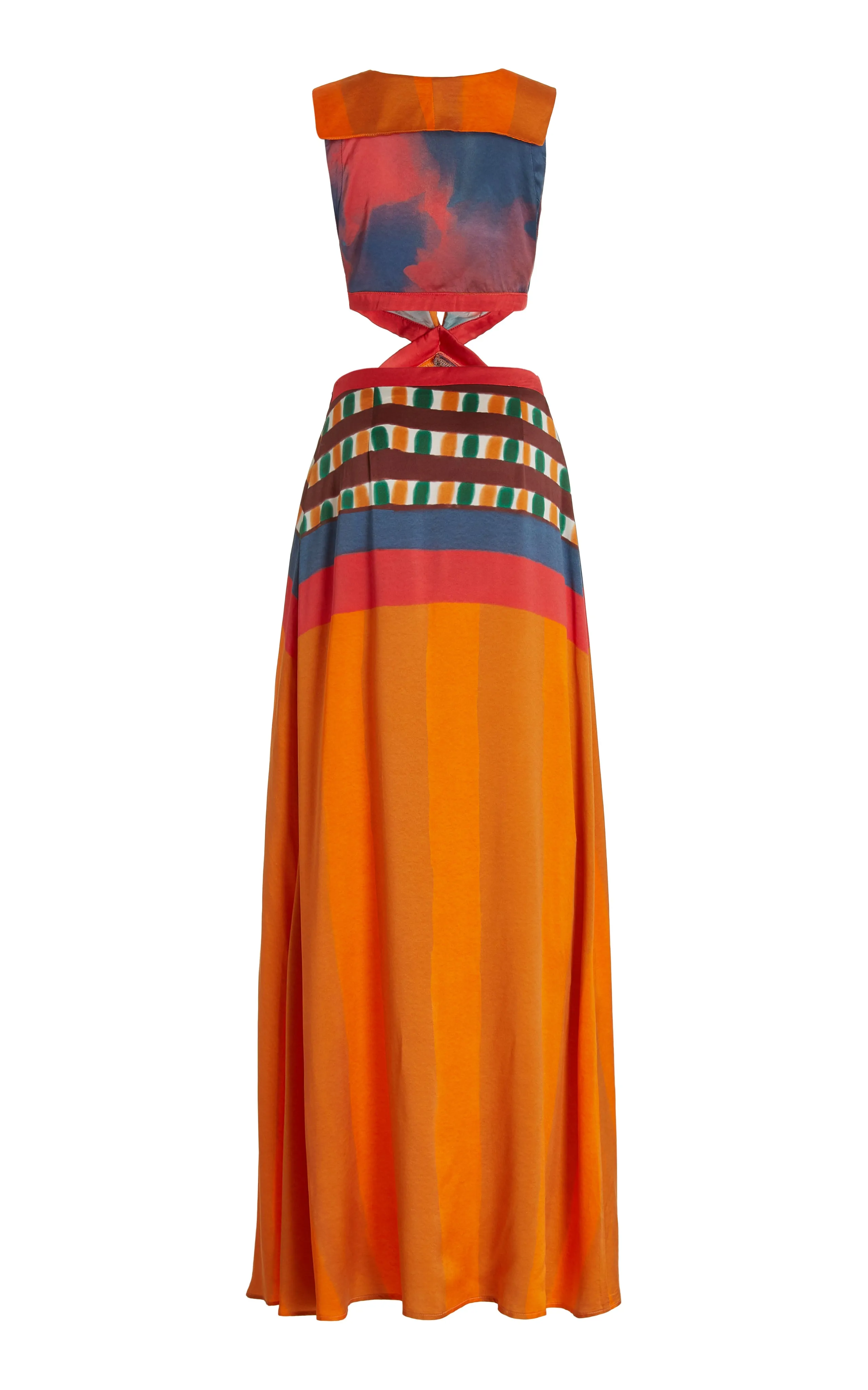 Cut Out Maxi Dress with Sailor Collar-Sundown
