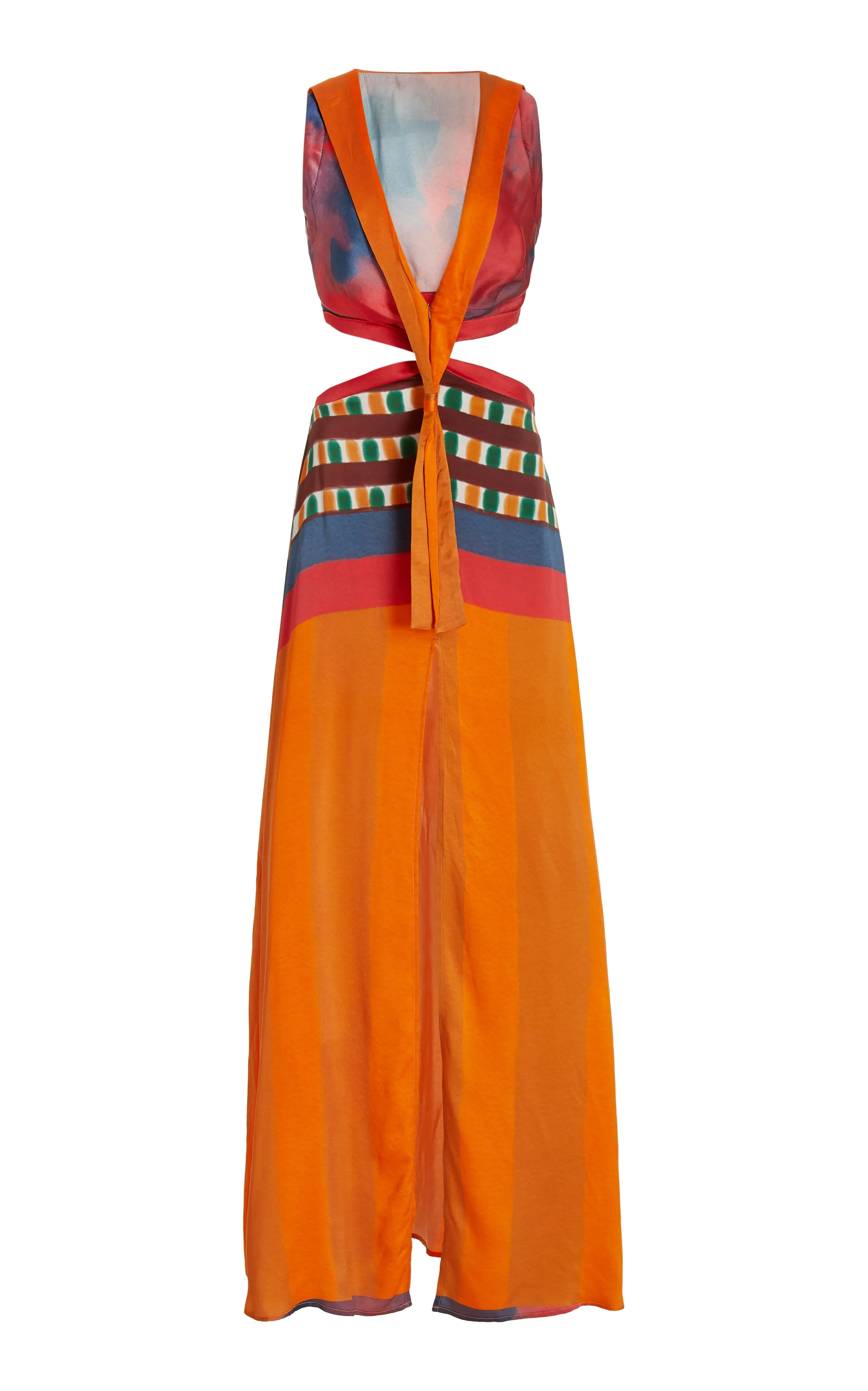 Cut Out Maxi Dress with Sailor Collar-Sundown