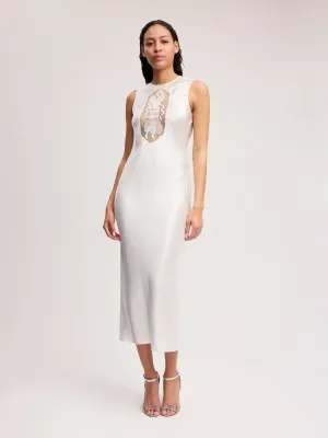 Cut-out Tank Midi Dress in Ivory