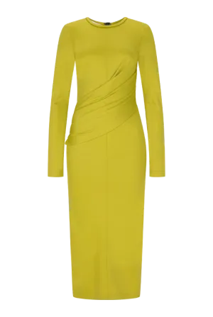 Draped Jersey Midi Dress | Pistacchio