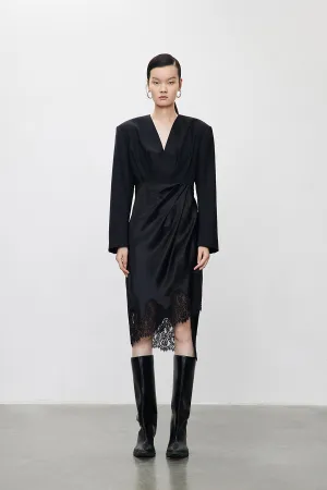 Dress / JNBY Asymmetric Lace-spliced Dress