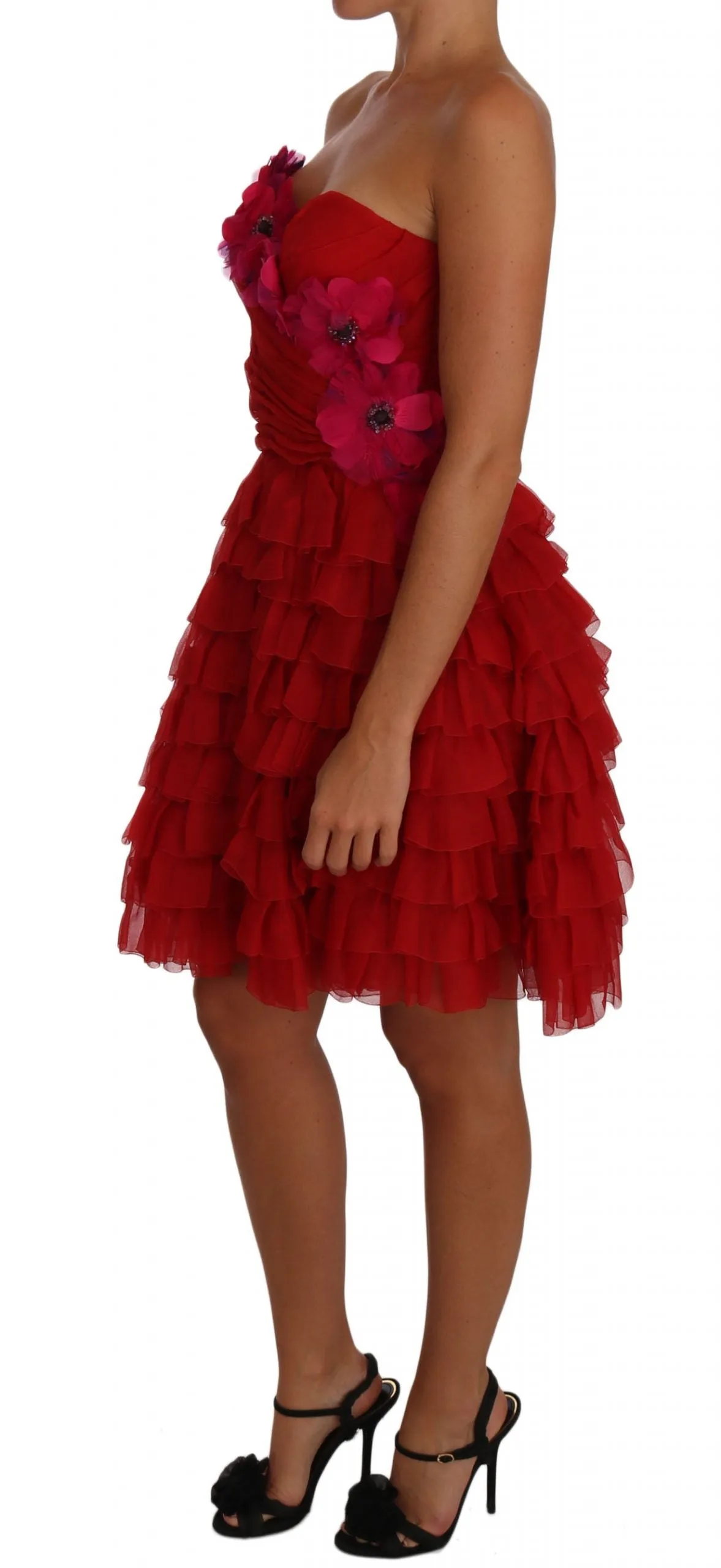 Dress  Pink Tulle Floral Application Bustier